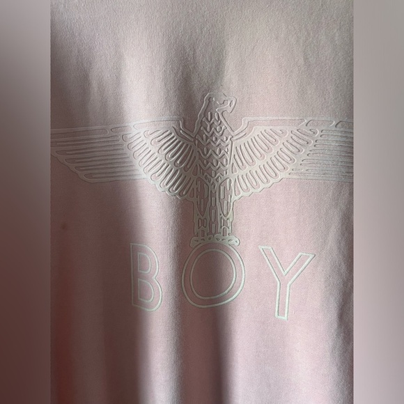 Boy London Pink Crewneck Sweater with Ribbed Cuffs and Relaxed Fit - Picture 7 of 12